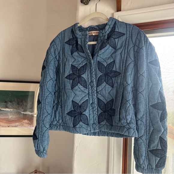 Free People quilted denim jacket M - Picture 2 of 7